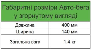таблиця розмірів автобегу